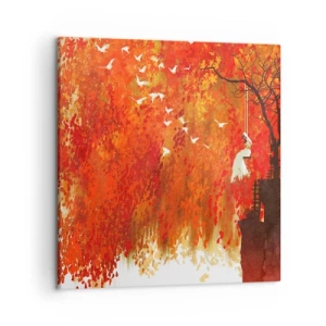 Bild auf Leinwand - Leinwandbild - Wird er mit ihnen fliegen? - 50x50 cm