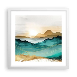 Poster in einem weißen Rahmen - Am Rande der Abstraktion – Landschaft - 40x40 cm