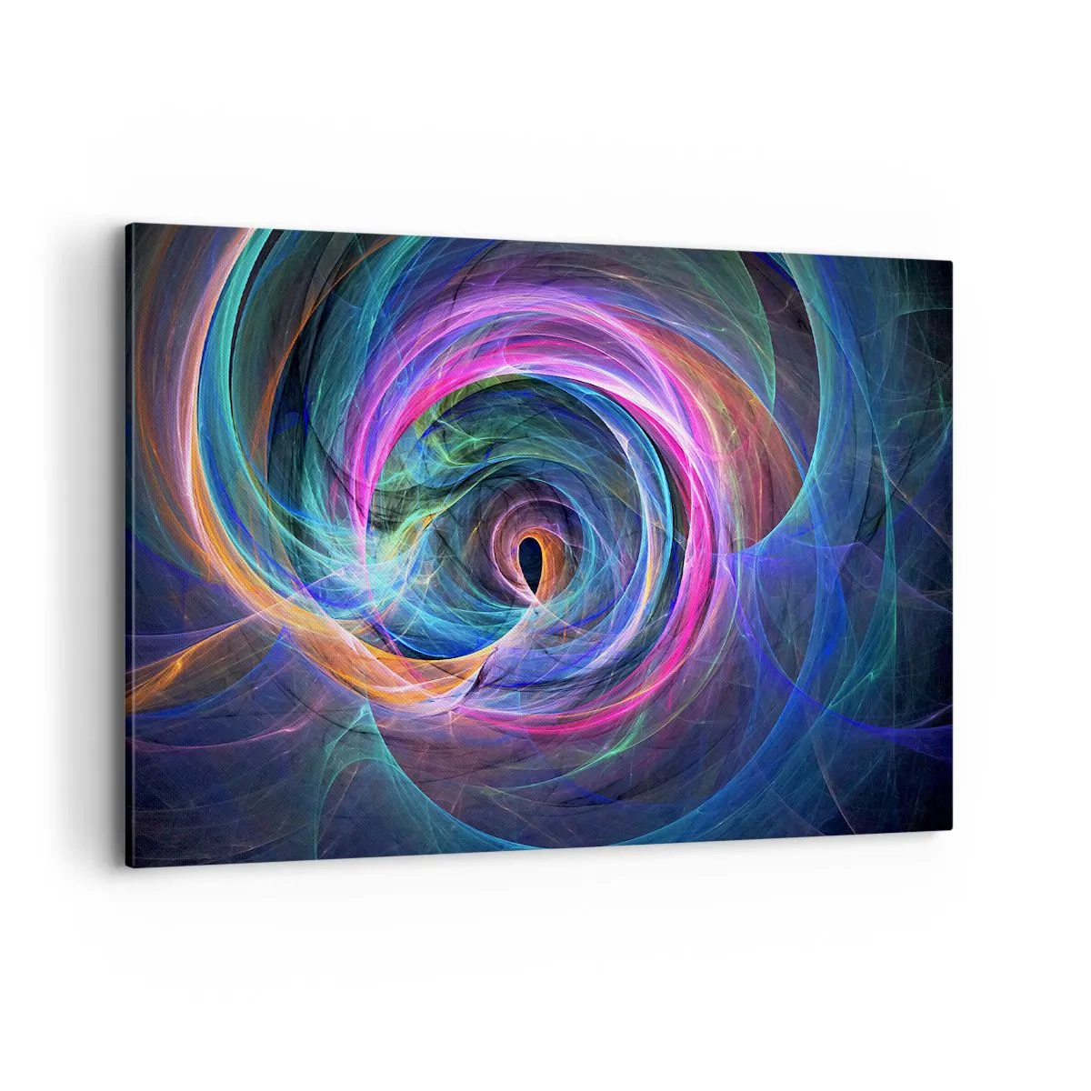 Bild auf Leinwand - Leinwandbild - Ein abstrakter Farbwirbel in Lila-, Rosa- und Blautönen. - 100x70cm - Wohin wirst du mich bringen? - Moderne Wanddekoration für Wohnzimmer und Schlafzimmer ARTTOR