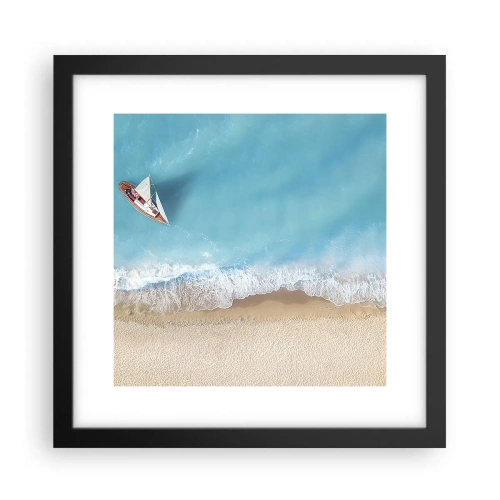 Poster in einem schwarzem Rahmen - An der Grenze von Blau und Gold - 30x30 cm