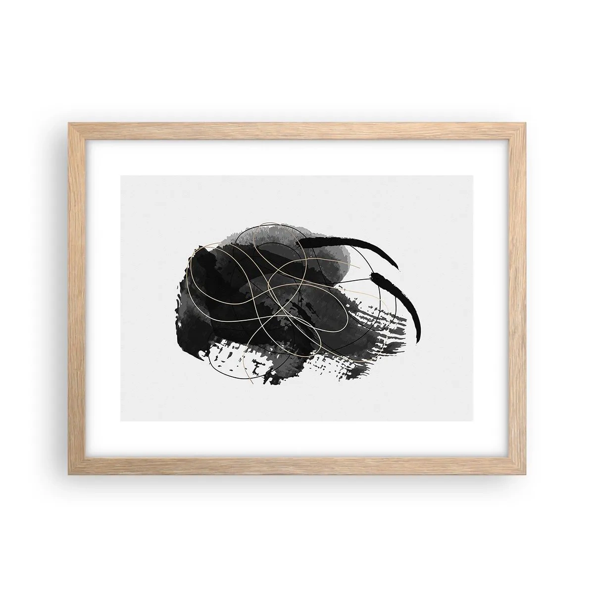 Poster in einem Rahmen aus heller Eiche - Aus Schwarz entstanden - 40x30 cm