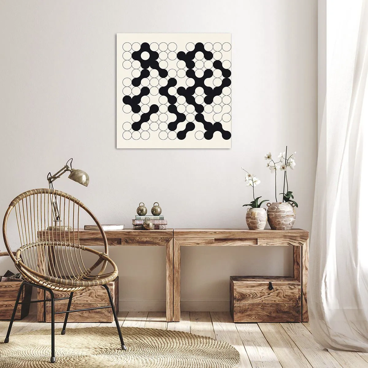 Bild auf Leinwand - Leinwandbild - Chinesisches Spiel – Variation - 70x70 cm