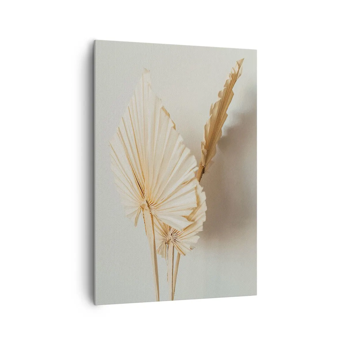 Bild auf Leinwand - Leinwandbild - Getrocknete Palmblätter in minimalistischem Arrangement - 70x100cm - Wenn Sie Erleichterung brauchen - Moderne Wanddekoration für Wohnzimmer und Schlafzimmer ARTTOR
