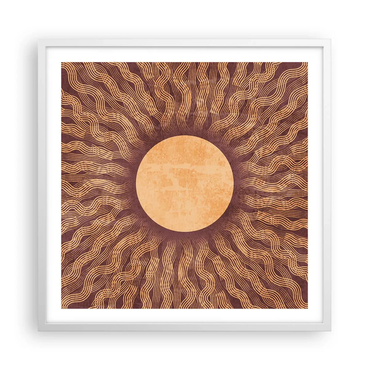 Poster in einem weißen Rahmen - Sonnensymbol - 60x60 cm