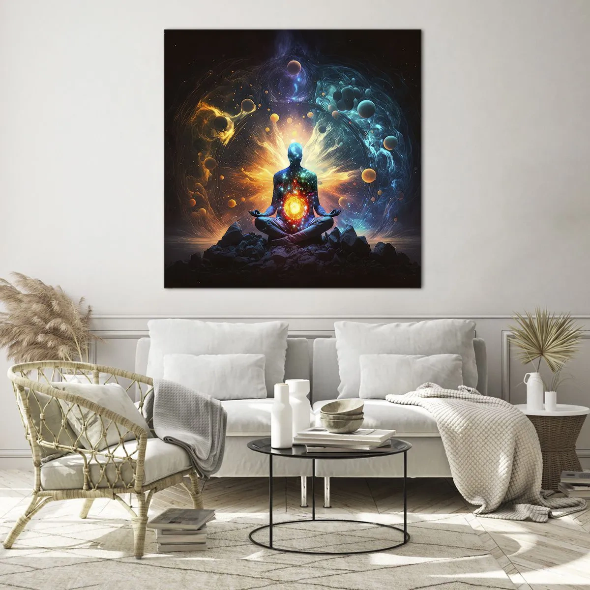 Glasbild - Bild auf glas - Kosmischer Frieden - 40x40 cm