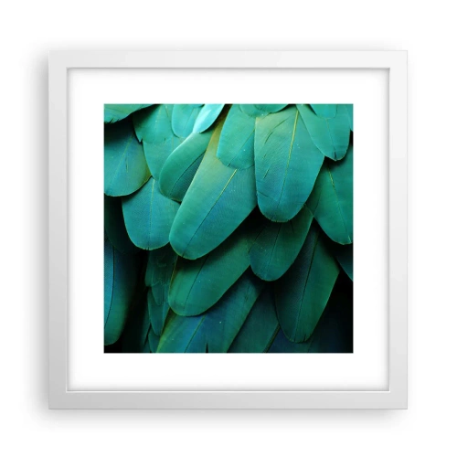 Poster in einem weißen Rahmen - Papageienartige Präzision - 30x30 cm