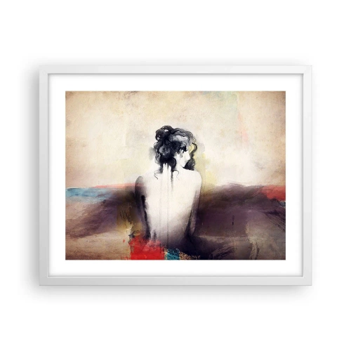 Poster in einem weißen Rahmen - Glatte Linien, ovale Formen - 50x40 cm