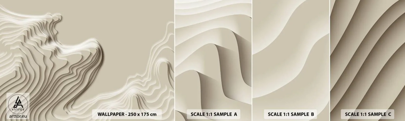Fototapetenmuster Standard Eco - Topographie der Kunst - Abstraktion, Stück, 3D - 100x30 cm