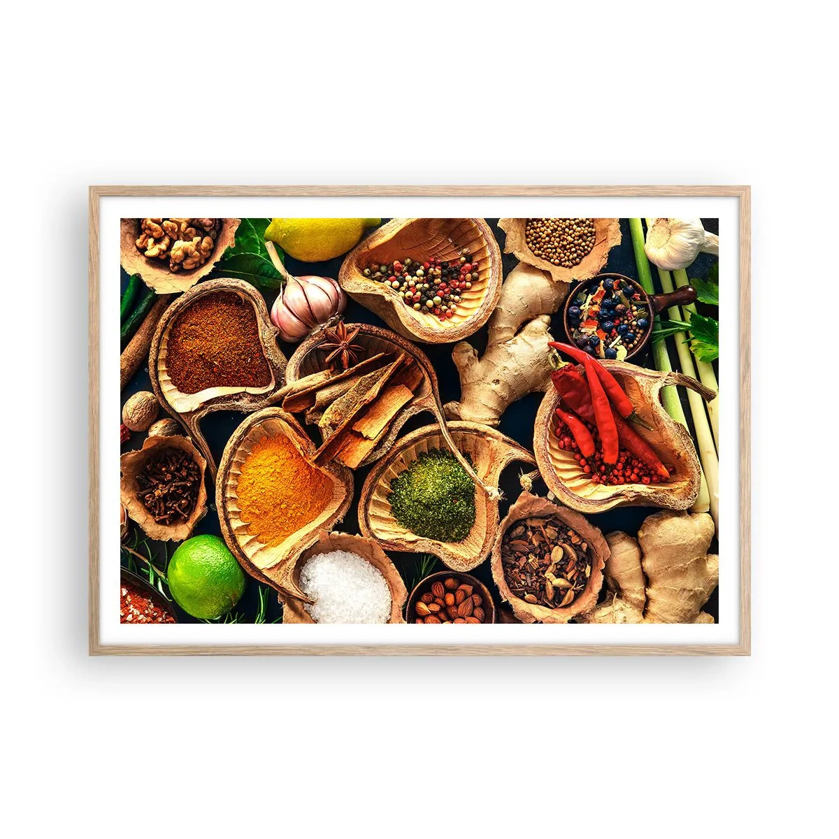 Poster in einem Rahmen aus heller Eiche - Nimm was du willst - 100x70 cm