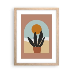 Poster in einem Rahmen aus heller Eiche - Kleine Freuden - 30x40 cm