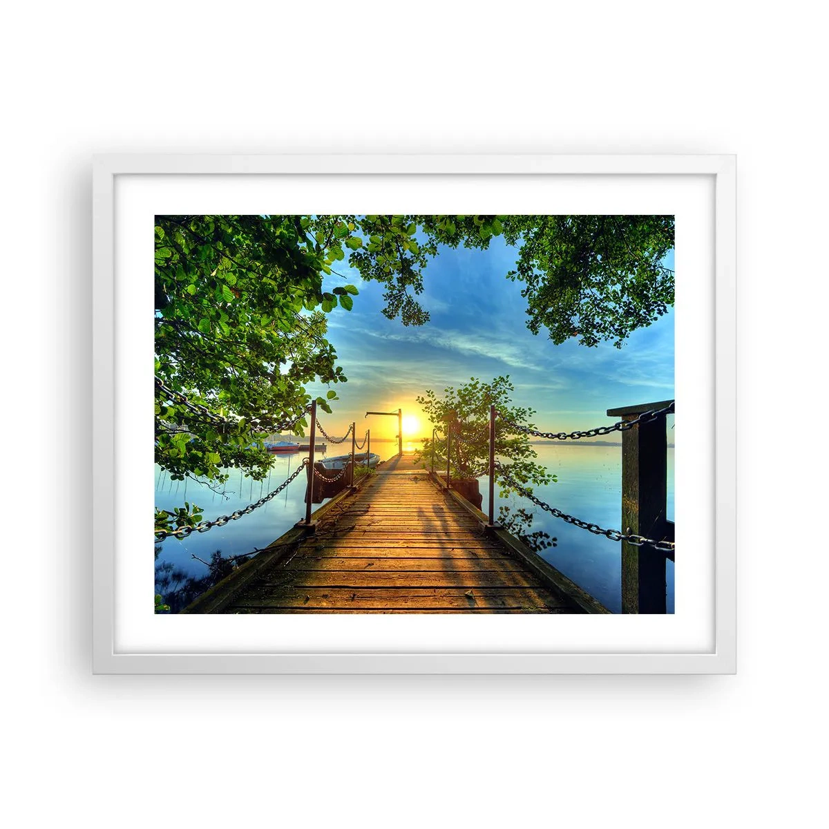 Poster in einem weißen Rahmen - Westen auf dem Wasser - 50x40 cm