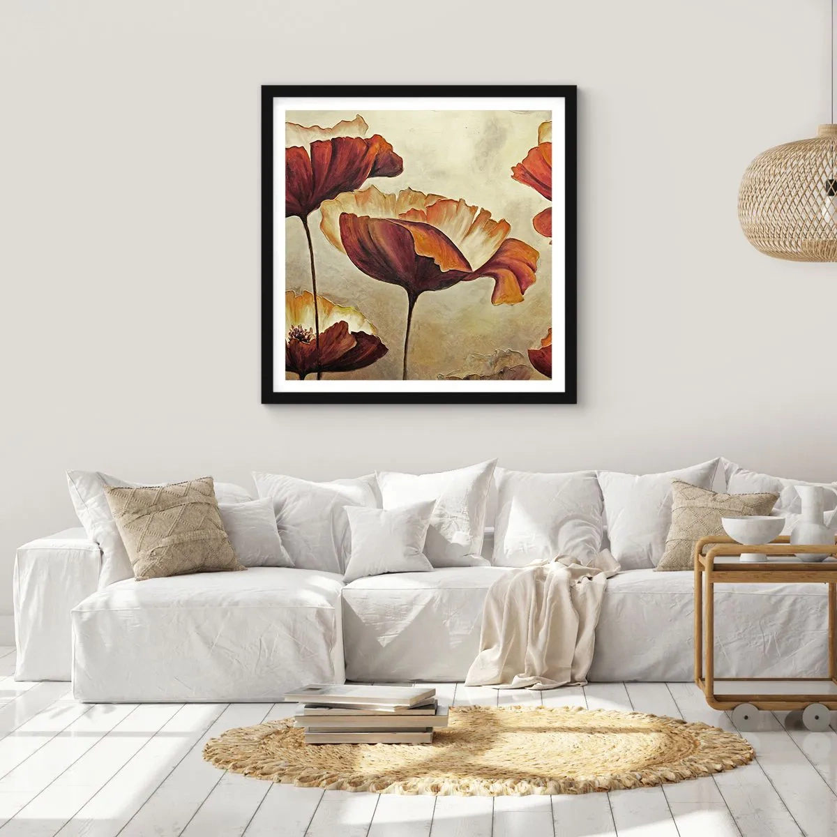 Poster in einem schwarzem Rahmen - Weideland - 50x50 cm