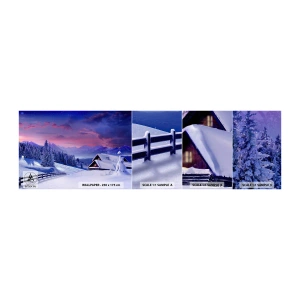 Fototapeten Muster Selbstklebend Deluxe Sticker - Stille Nacht - Landschaft, Winter, Alpen - 100x30 cm