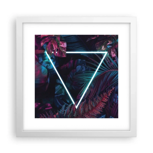 Poster in einem weißen Rahmen - Garten im Disco-Stil - 30x30 cm