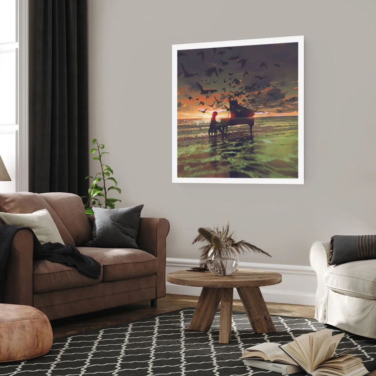 Poster - Konzert für Klavier und Wellen - 40x40 cm