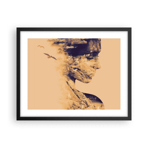 Poster in einem schwarzem Rahmen - Von Natur aus schön - 50x40 cm