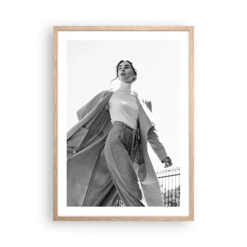 Poster in einem Rahmen aus heller Eiche - Gehst du mit mir? - 50x70 cm