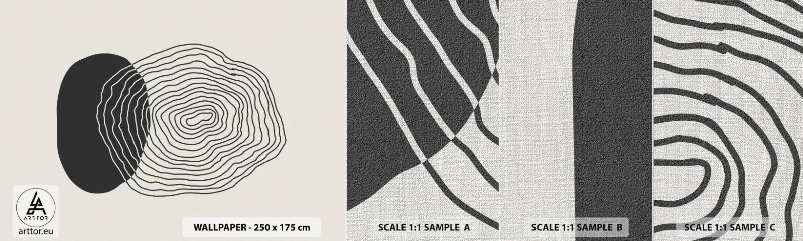 Fototapeten Muster Premium Canvas - Dauer und Schwingung - Abstraktion, Stück, Grafik - 100x30 cm