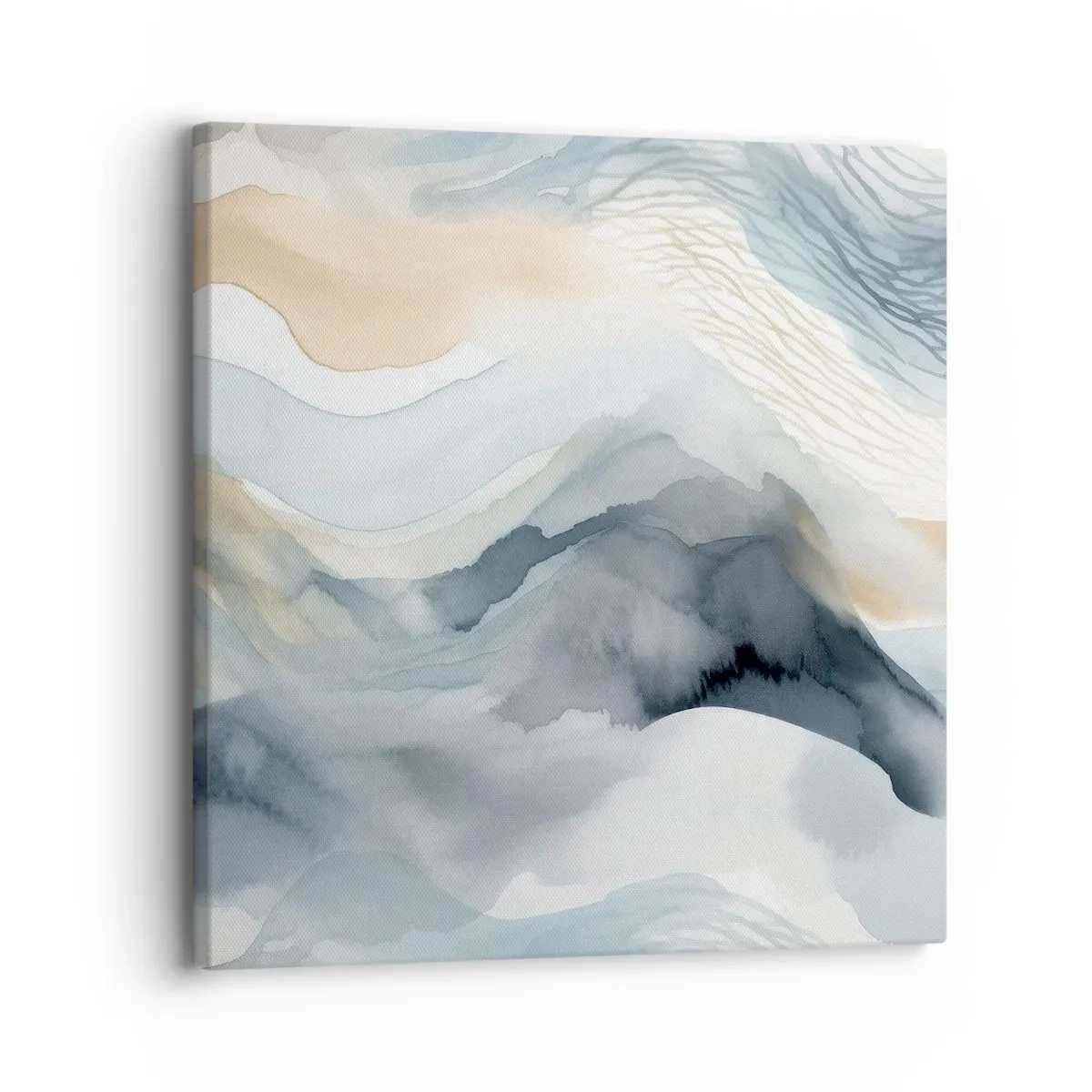 Bild auf Leinwand - Leinwandbild - Verschneite und neblige Abstraktion - 30x30 cm
