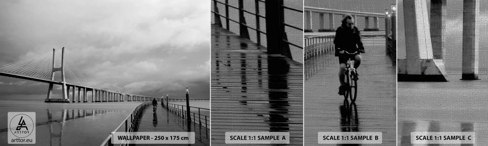 Fototapeten Muster Premium Canvas - Jedem das Verdiente - Brücke, Die Architektur, Landschaft - 100x30 cm