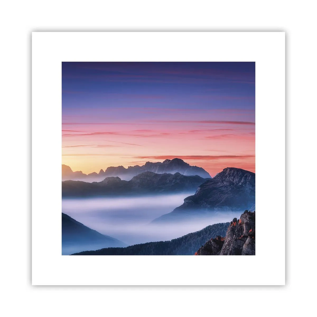 Poster - Über die Täler - 30x30 cm