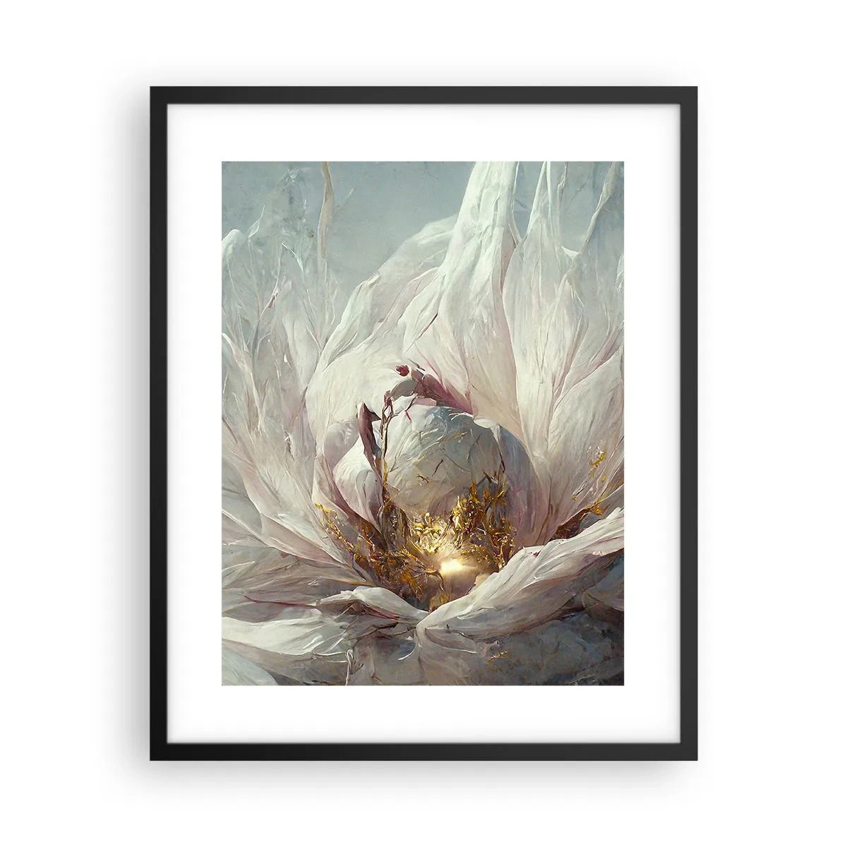 Poster in einem schwarzem Rahmen - Sie blüht alle hundert Jahre einmal - 40x50 cm