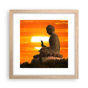 Poster in einem Rahmen aus heller Eiche - Keine Angst vor der Welt - 30x30 cm