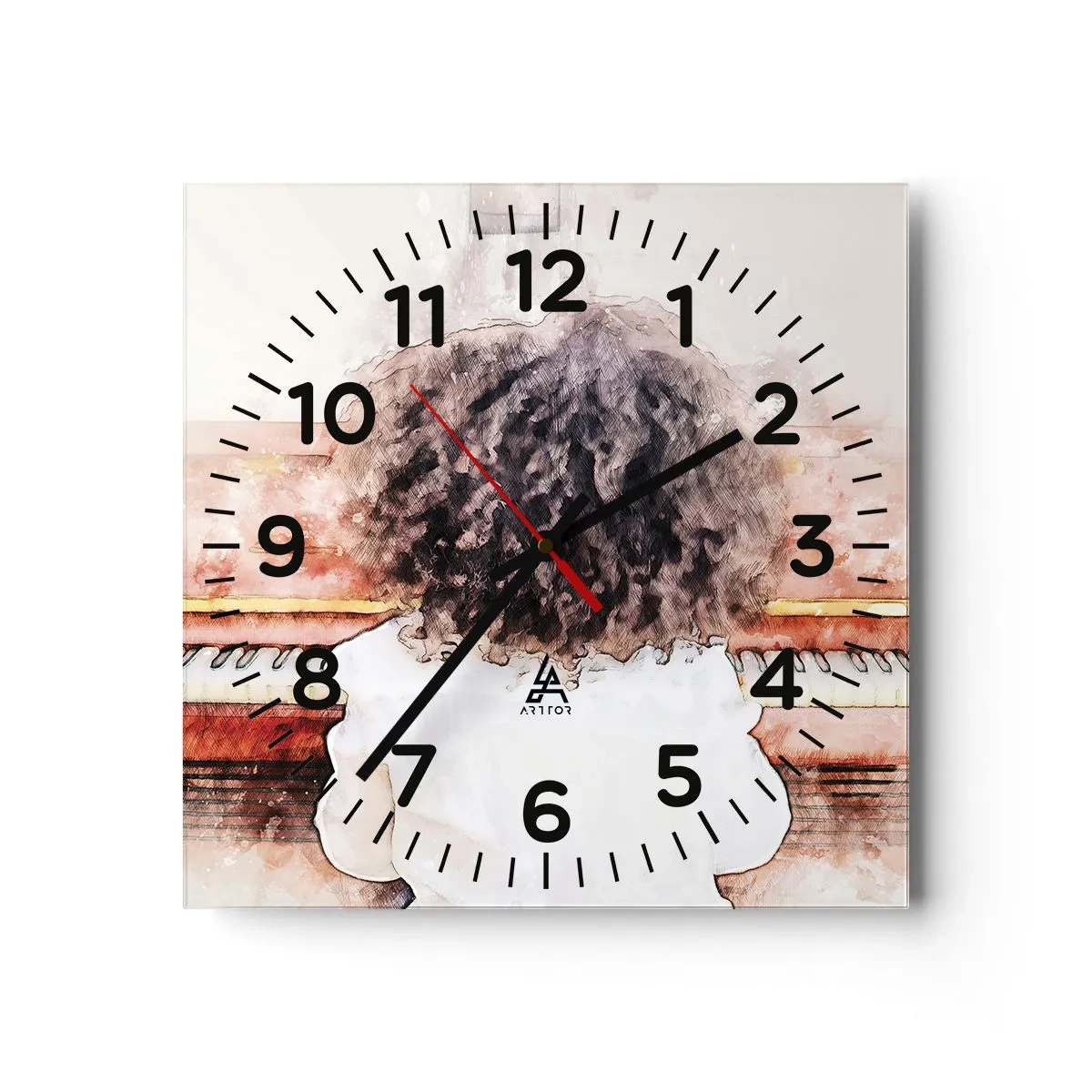 Wanduhr - Glasuhr - In der neuen Welt - 30x30 cm