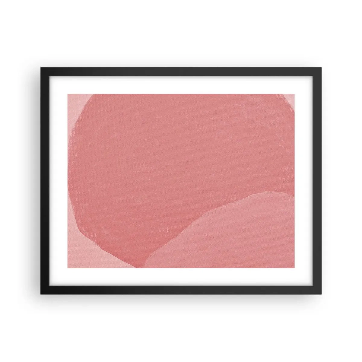 Poster in einem schwarzem Rahmen - Organische Komposition in Rosa - 50x40 cm