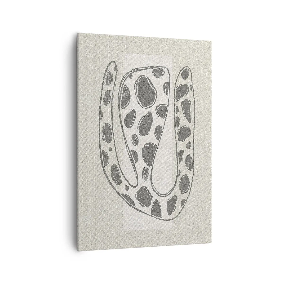 Bild auf Leinwand - Leinwandbild - Abstraktes organisches Muster in Grautönen - 70x100cm - Seltsame Kreatur - Moderne Wanddekoration für Wohnzimmer und Schlafzimmer ARTTOR