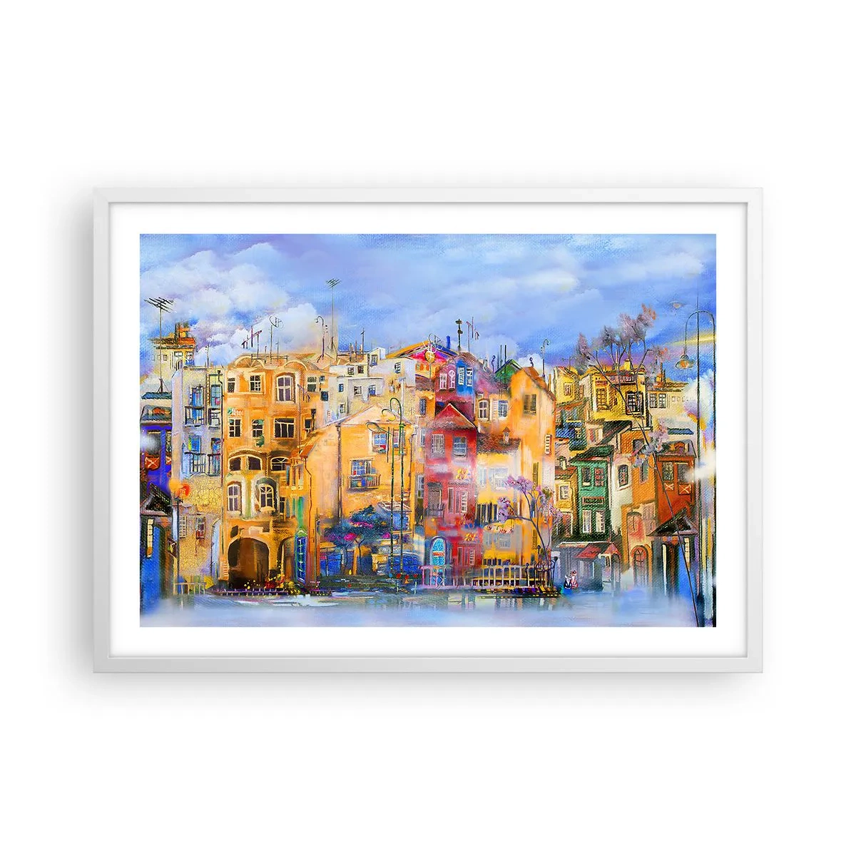 Poster in einem weißen Rahmen - Wir sind zusammen - 70x50 cm