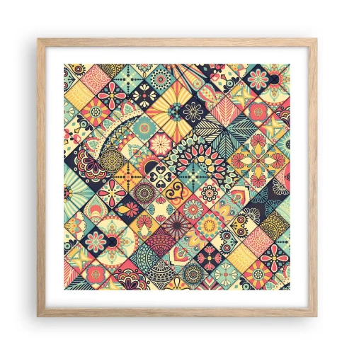 Poster in einem Rahmen aus heller Eiche - marokkanische Atmosphäre - 50x50 cm