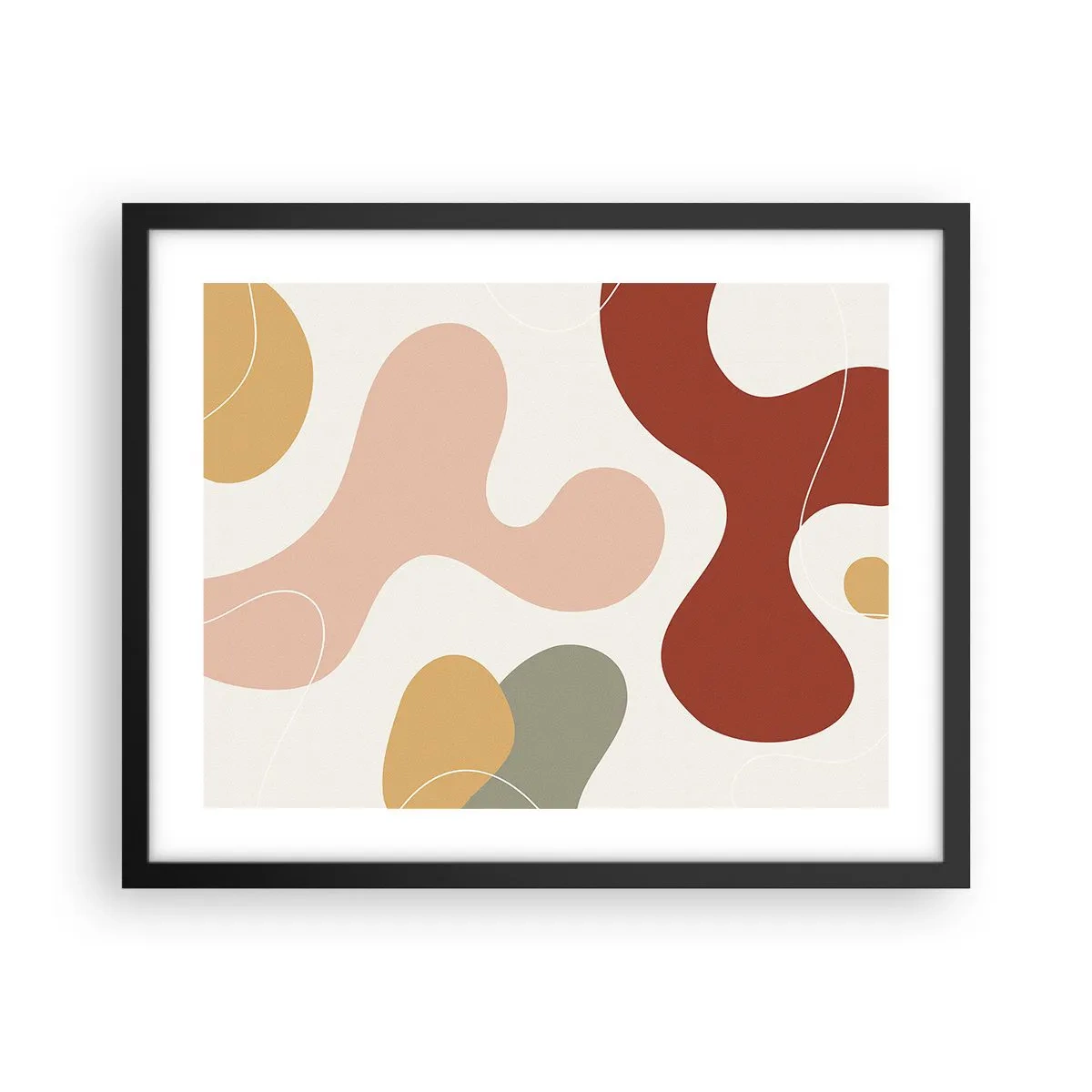 Poster in einem schwarzem Rahmen - Kringel oder Schnörkel? - 50x40 cm