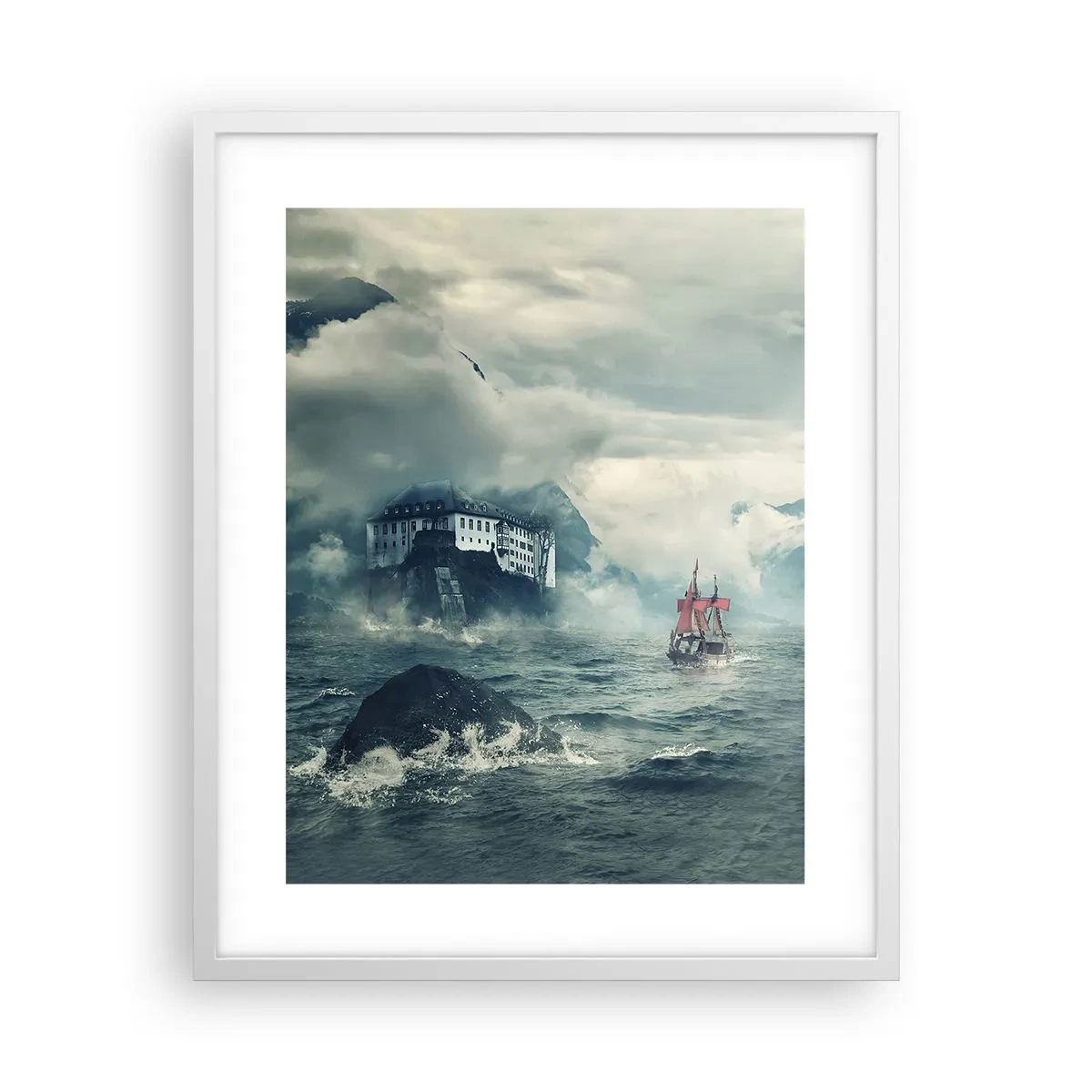 Poster in einem weißen Rahmen - In magischen Gewässern - 40x50 cm