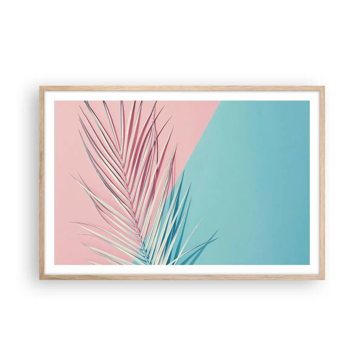 Poster in einem Rahmen aus heller Eiche - Tropischer Eindruck - 91x61 cm