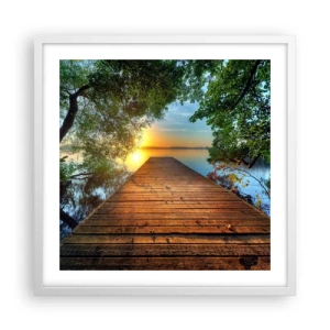 Poster in einem weißen Rahmen - Nimm dir Zeit, setz dich hin - 50x50 cm