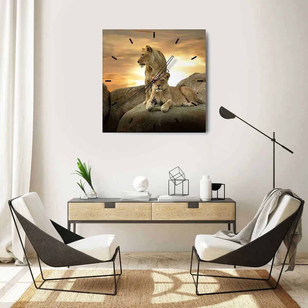 Wanduhr - Glasuhr - Königliche Majestät - 40x40 cm