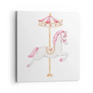 Bild auf Leinwand - Leinwandbild - Er legte los - 70x70 cm