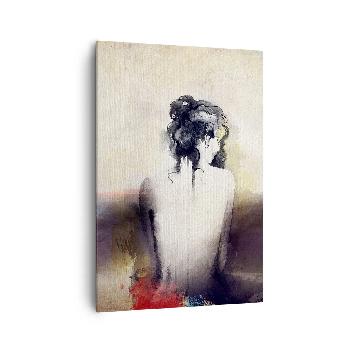 Bild auf Leinwand - Leinwandbild - Ein subtiles Frauenporträt im künstlerischen Stil - 70x100cm - Glatte Linien, ovale Formen - Moderne Wanddekoration für Wohnzimmer und Schlafzimmer ARTTOR