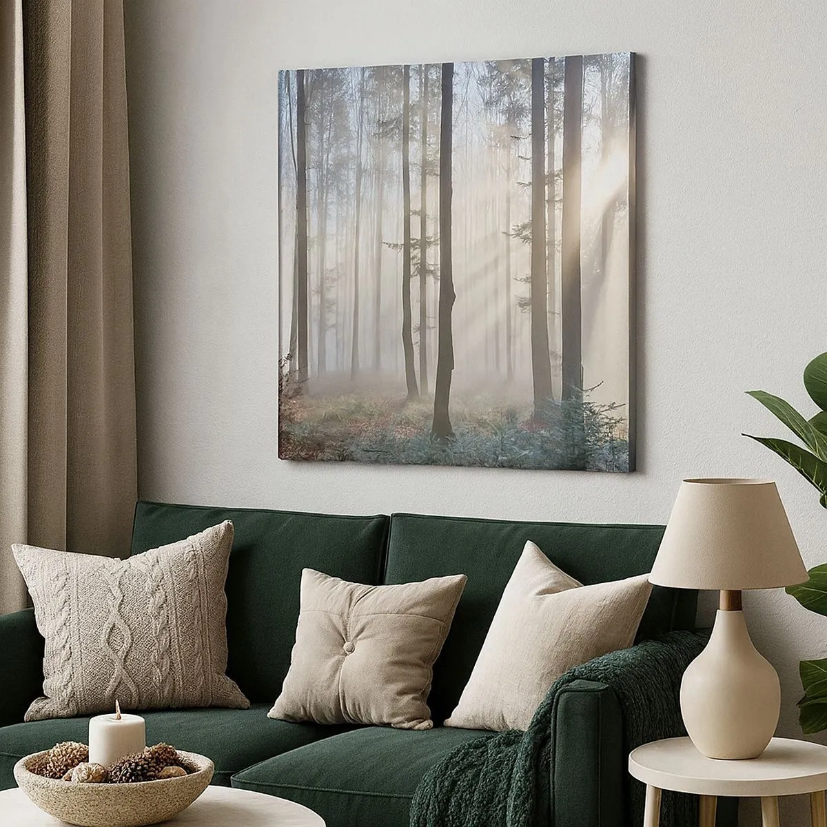 Bild auf Leinwand - Leinwandbild - Der Nebel ist auch aufgewacht - 30x30 cm