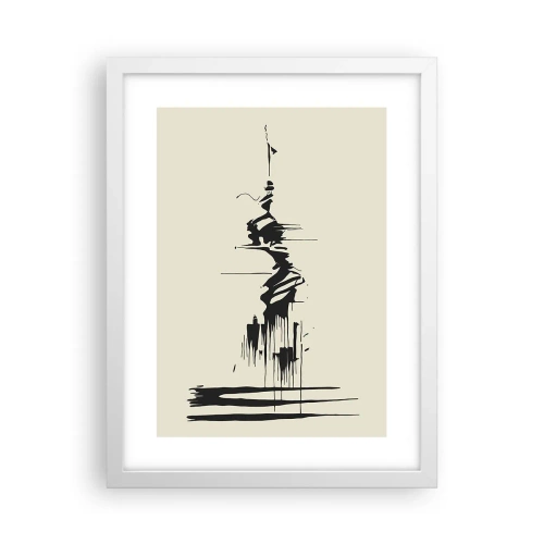 Poster in einem weißen Rahmen - Hastige Abstraktion - 30x40 cm