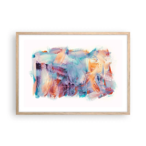 Poster in einem Rahmen aus heller Eiche - Buntes Durcheinander - 70x50 cm