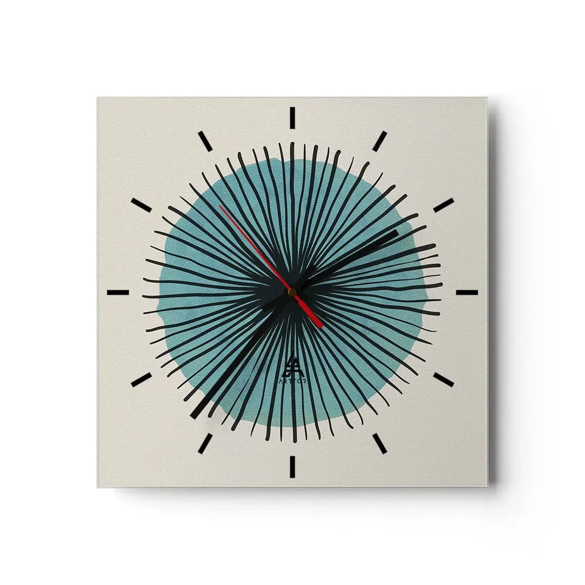 Wanduhr - Glasuhr - Strahlend im Blau - 40x40 cm