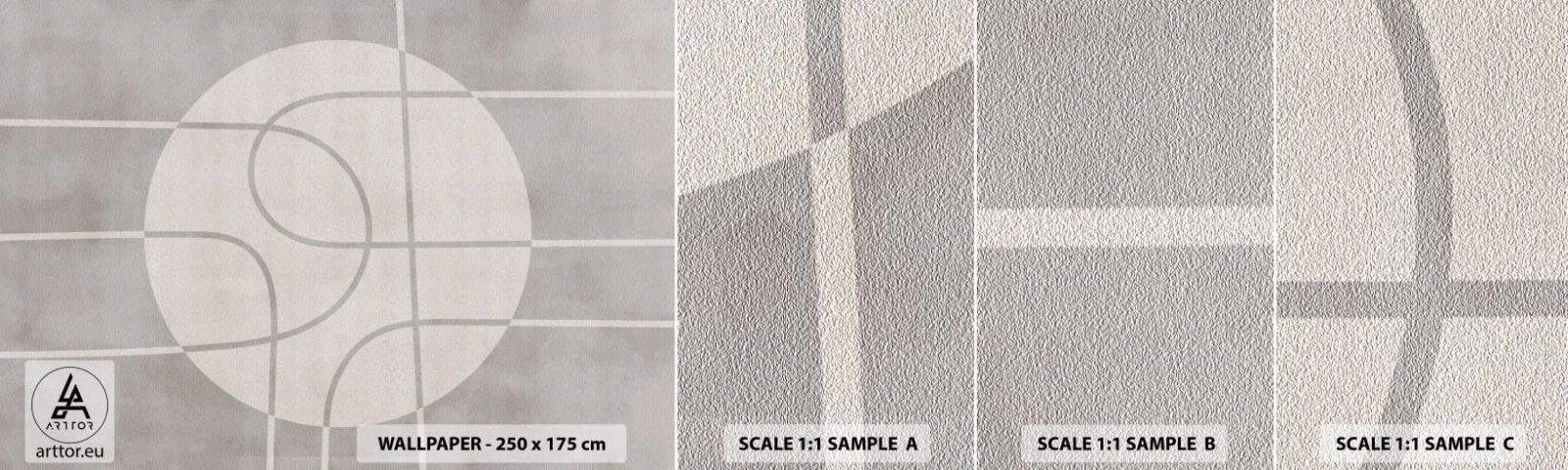 Fototapetenmuster Standard Eco - Kreisförmig und geradeaus - Hell, Minimalistisch, Rad - 100x30 cm