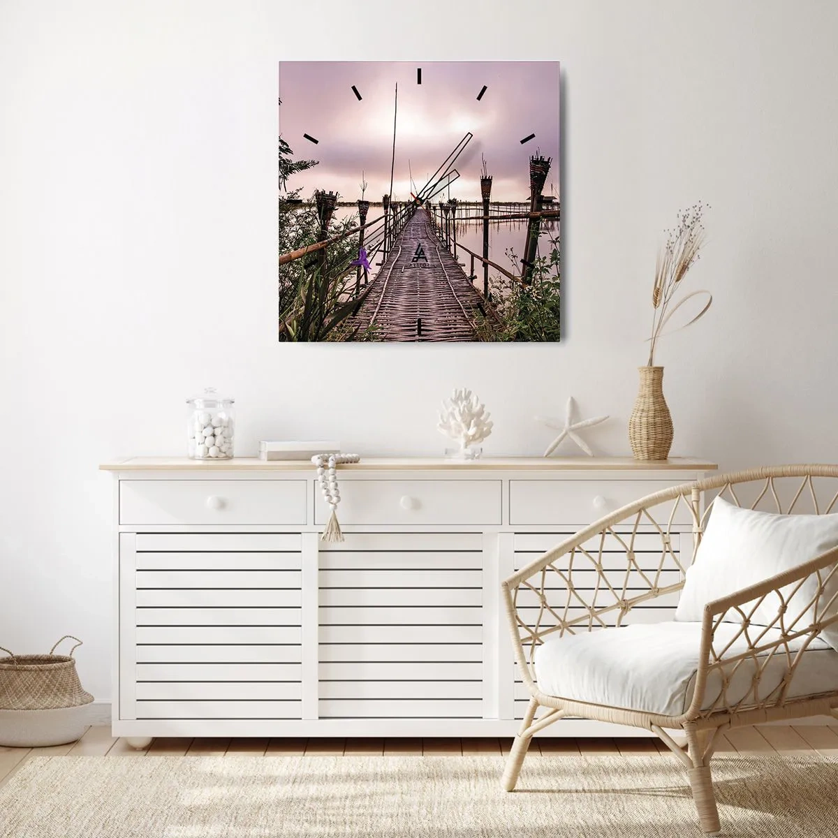 Wanduhr - Glasuhr - Frieden und Ruhe Asiens - 30x30 cm