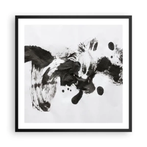 Poster in einem schwarzem Rahmen - Obwohl das Wahnsinn ist, steckt darin eine Methode? - 60x60 cm