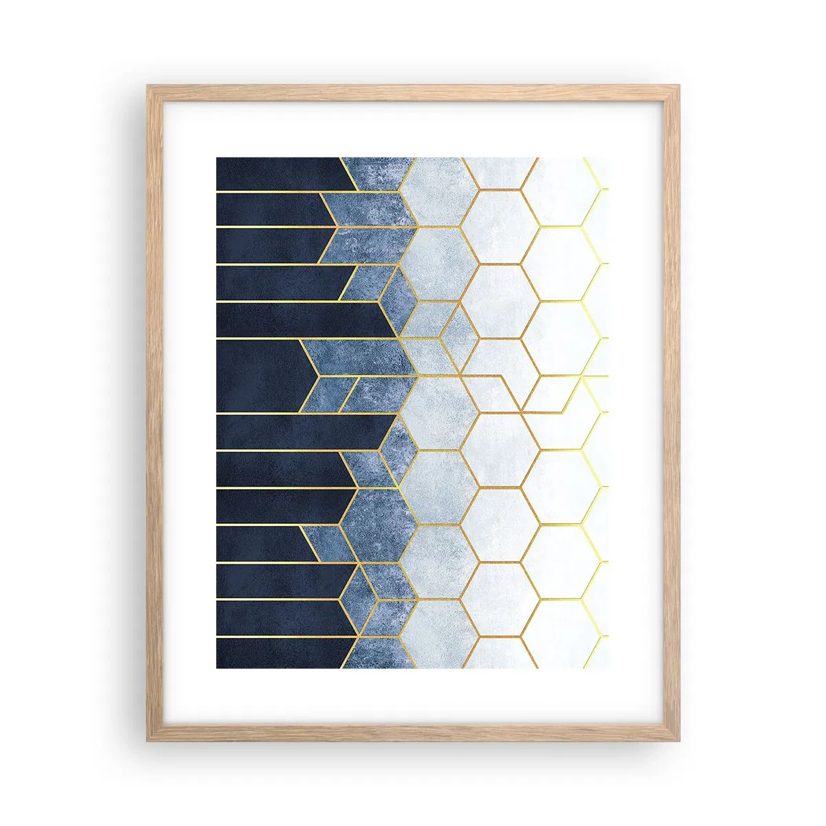 Poster in einem Rahmen aus heller Eiche - Komposition im synkopischen Rhythmus - 40x50 cm