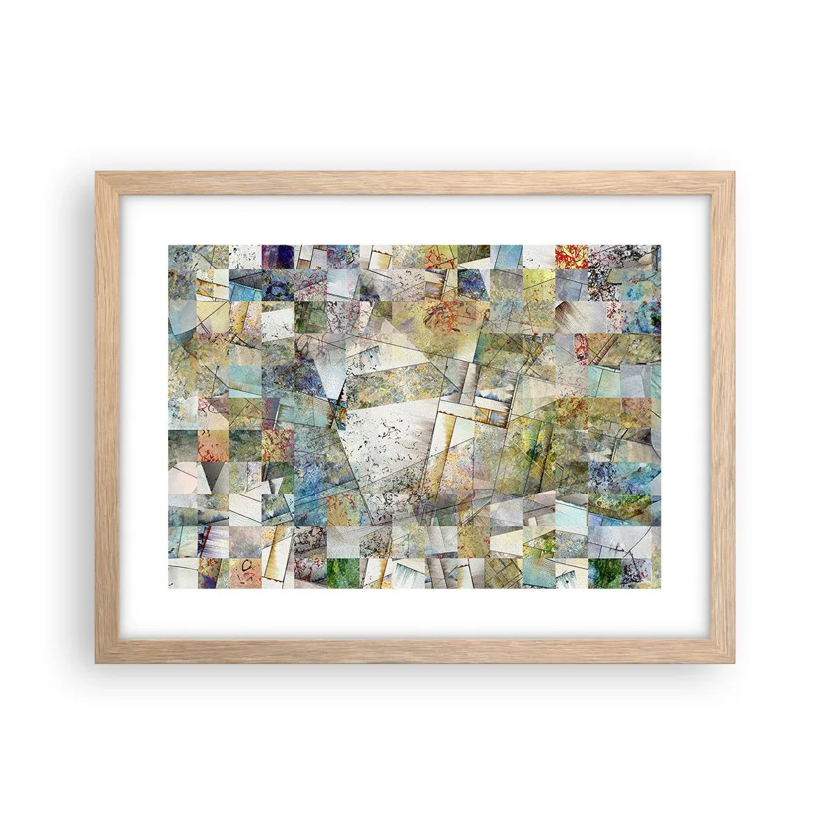 Poster in einem Rahmen aus heller Eiche - Geometrische Mischung - 40x30 cm