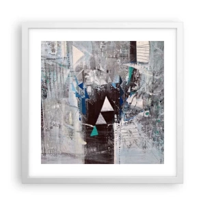Poster in einem weißen Rahmen - Überschreibende Reihenfolge der Dreiecke - 40x40 cm