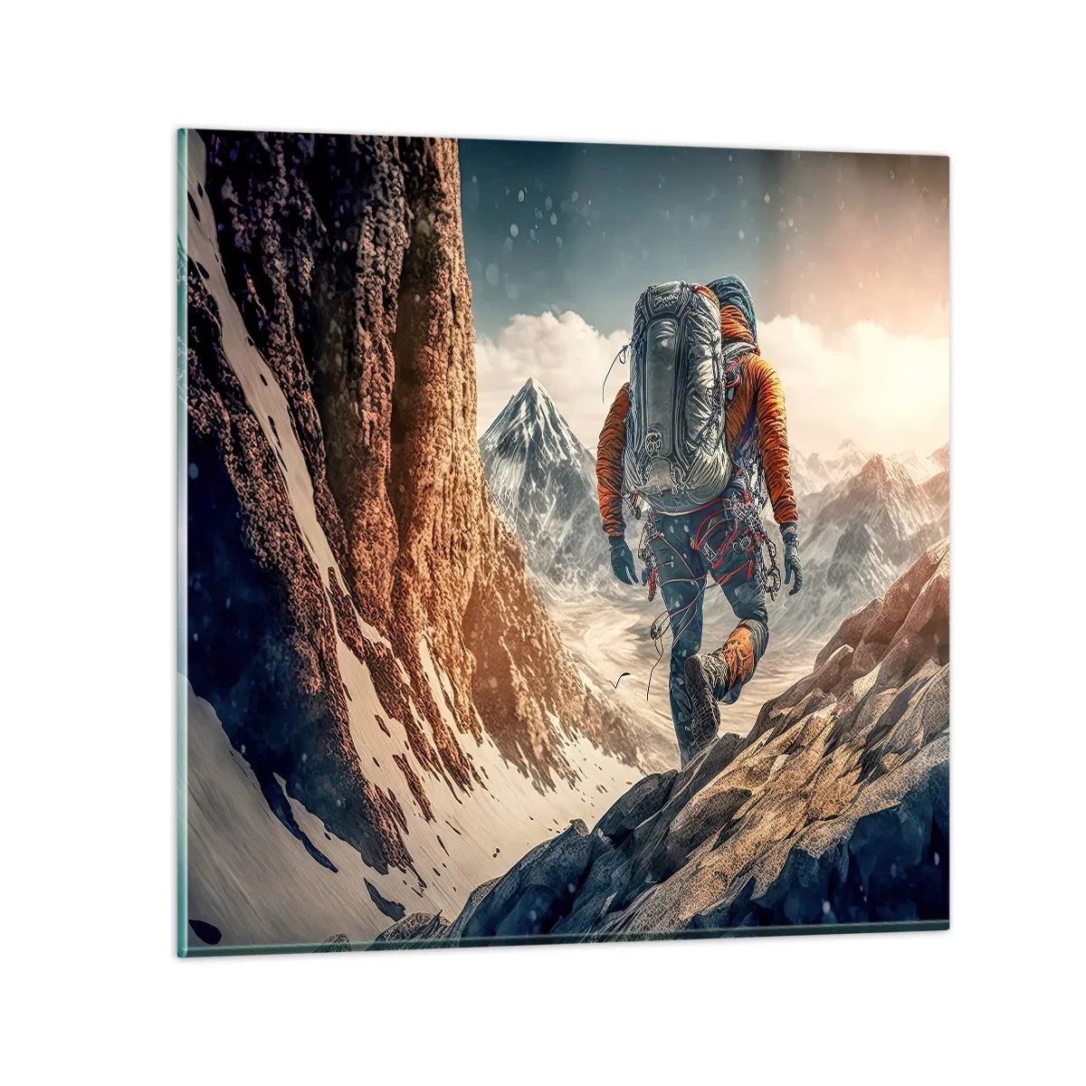 Glasbild - Bild auf glas - Einsamer Krieger - 70x70 cm